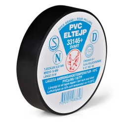 Isoleringstape 19 mm x 20 m - Sort