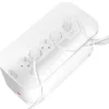 Kabelboks hvid med indbygget 5-vejs stikdåse og 3x USB