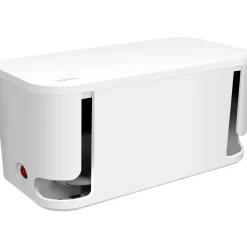 Kabelboks hvid med indbygget 5-vejs stikdåse og 3x USB