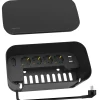 Kabelboks sort med indbygget 5-vejs stikdåse og 3x USB