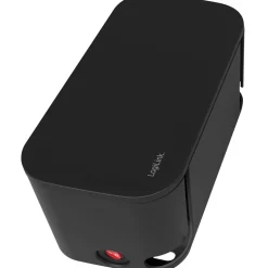 Kabelboks sort med indbygget 5-vejs stikdåse og 3x USB