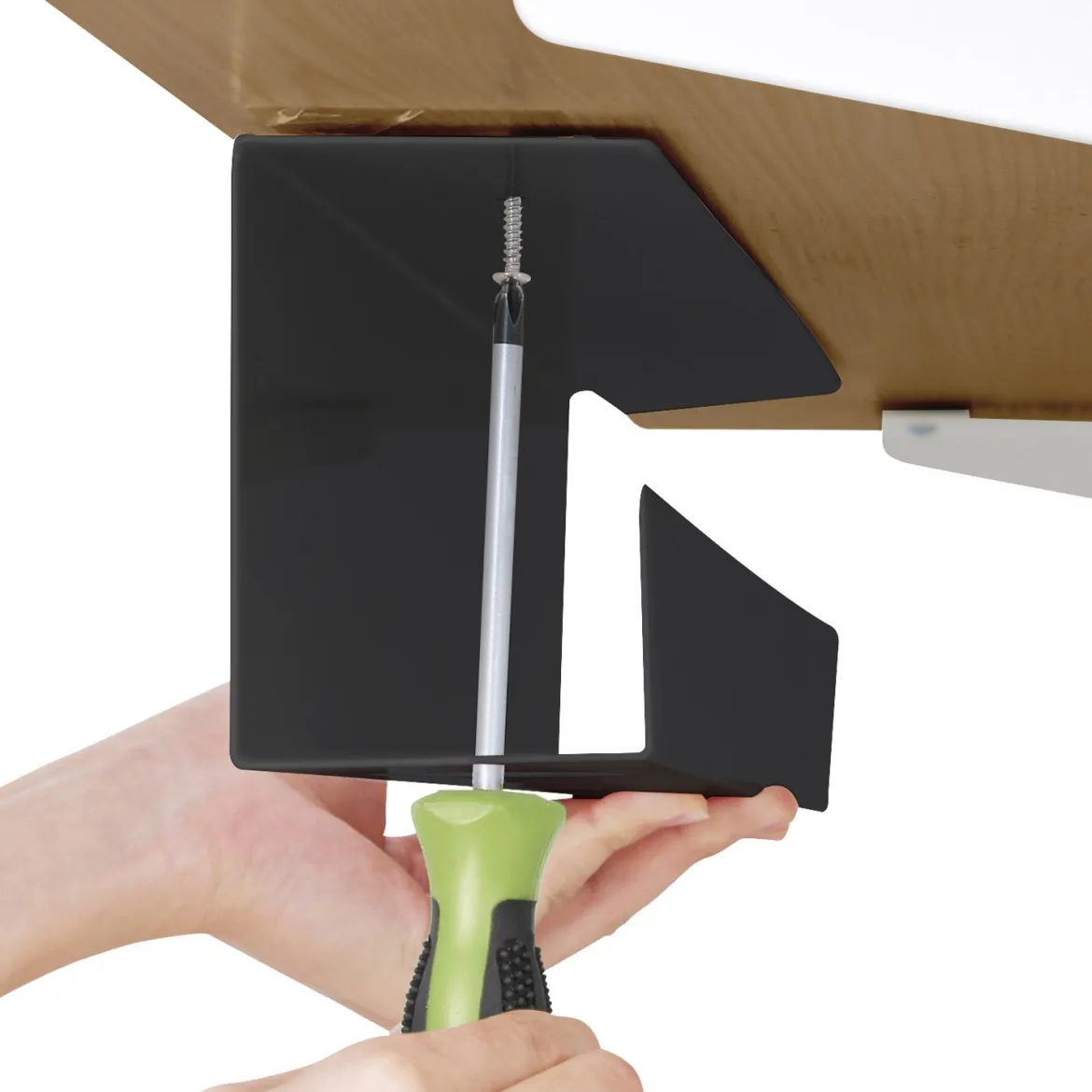 Kabelkanal til montering under skrivebord – sort