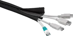 Kabelstrømpe - velcro - sort - 1,8m