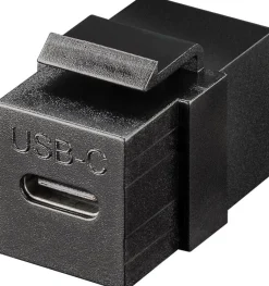 Keystone-modul med USB-C-port – USB 3.2 Gen 2 (10 Gbit/s) – sort