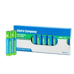 Kjell & Co Genopladelige AAA-batterier (HR03) - 950 mAh - 10 stk