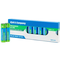 Kjell & Co Genopladelige AA-batterier (HR6) - 2600 mAh - 10 stk