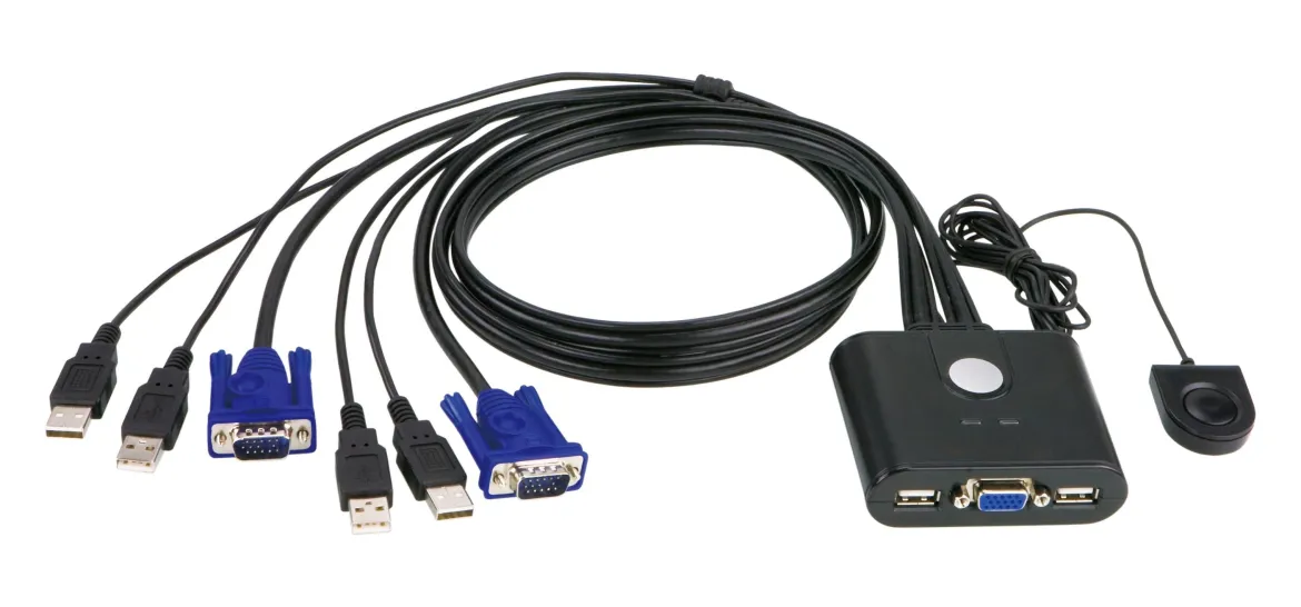 KVM-switch med VGA og USB.