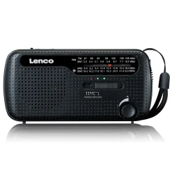 Lenco MCR-113BK FM-radio med dynamo- og solcelleopladning