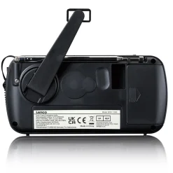 Lenco MCR-113BK FM-radio med dynamo- og solcelleopladning