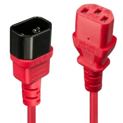 Lindy IEC Forlængerkabel (C14 til C13) - 1 m - Rød