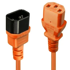 Lindy IEC Forlængerkabel (C14 til C13) - 0.5 m - Orange
