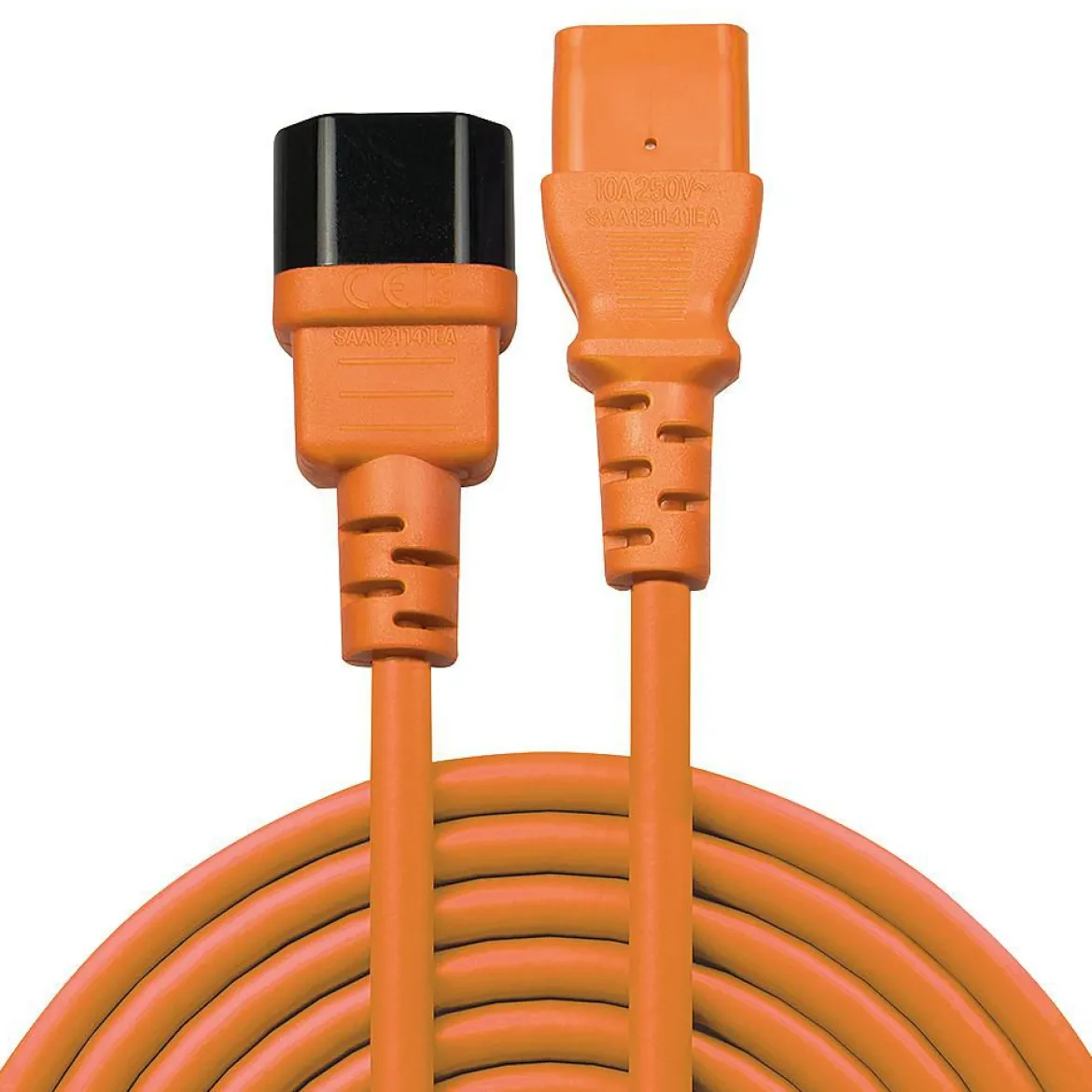 Lindy IEC Forlængerkabel (C14 til C13) - 0.5 m - Orange