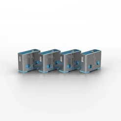 Lindy USB-A Port Blocker Blå - 4-pak
