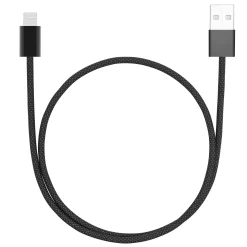 Linocell Flettet Linocell Flettet USB-A til Lightning-kabel - MFi - Sort - 0,5 m