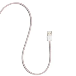 Linocell Flettet USB-A til Lightning-kabel - MFi - Lyserød - 1 m