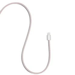 Linocell Flettet USB-A til Lightning-kabel - MFi - Lyserød - 1 m