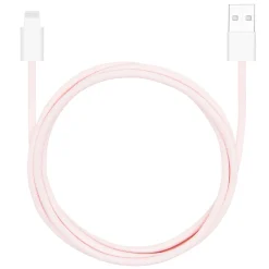 Linocell Flettet USB-A til Lightning-kabel - MFi - Lyserød - 1 m