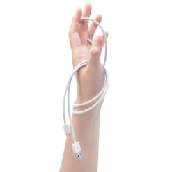 Linocell Flettet USB-A til Lightning-kabel - MFi - Hvid - 1 m