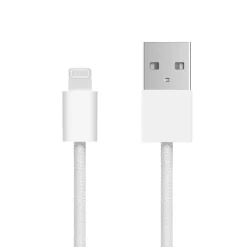 Linocell Flettet USB-A til Lightning-kabel - MFi - Hvid - 1 m