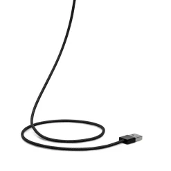Linocell Flettet USB-A til Lightning-kabel - MFi - Sort - 1 m