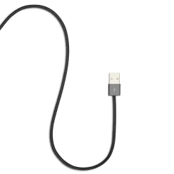 Linocell Flettet USB-A til Lightning-kabel - MFi - Sort - 1 m