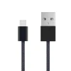 Linocell Flettet USB-A til Lightning-kabel - MFi - Sort - 2 m