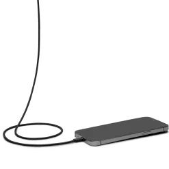 Linocell Flettet USB-A til Lightning-kabel - MFi - Sort - 2 m