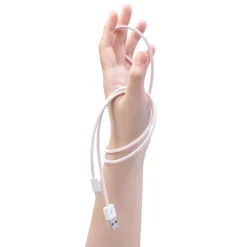Linocell Flettet USB-A til Lightning-kabel - MFi - Lyserød - 2 m