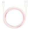 Linocell Flettet USB-A til USB-C kabel - Lyserød 2 m