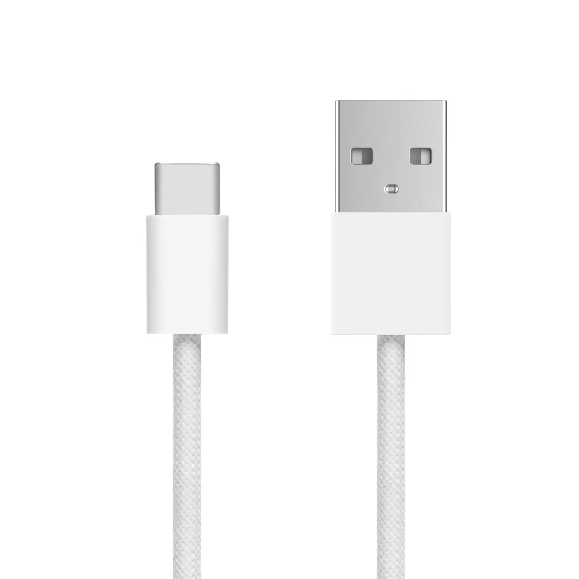 Linocell Flettet USB-A til USB-C 2.0-kabel - Hvid - 0,5 m