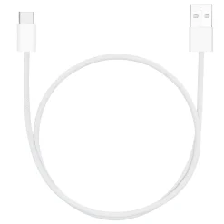 Linocell Flettet USB-A til USB-C 2.0-kabel - Hvid - 0,5 m