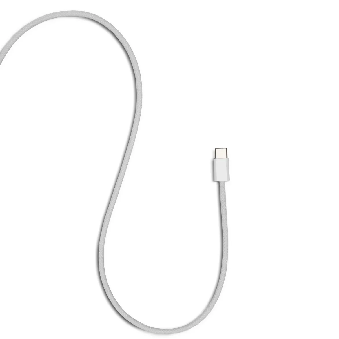 Linocell Flettet USB-A til USB-C 2.0-kabel - Hvid - 0,5 m