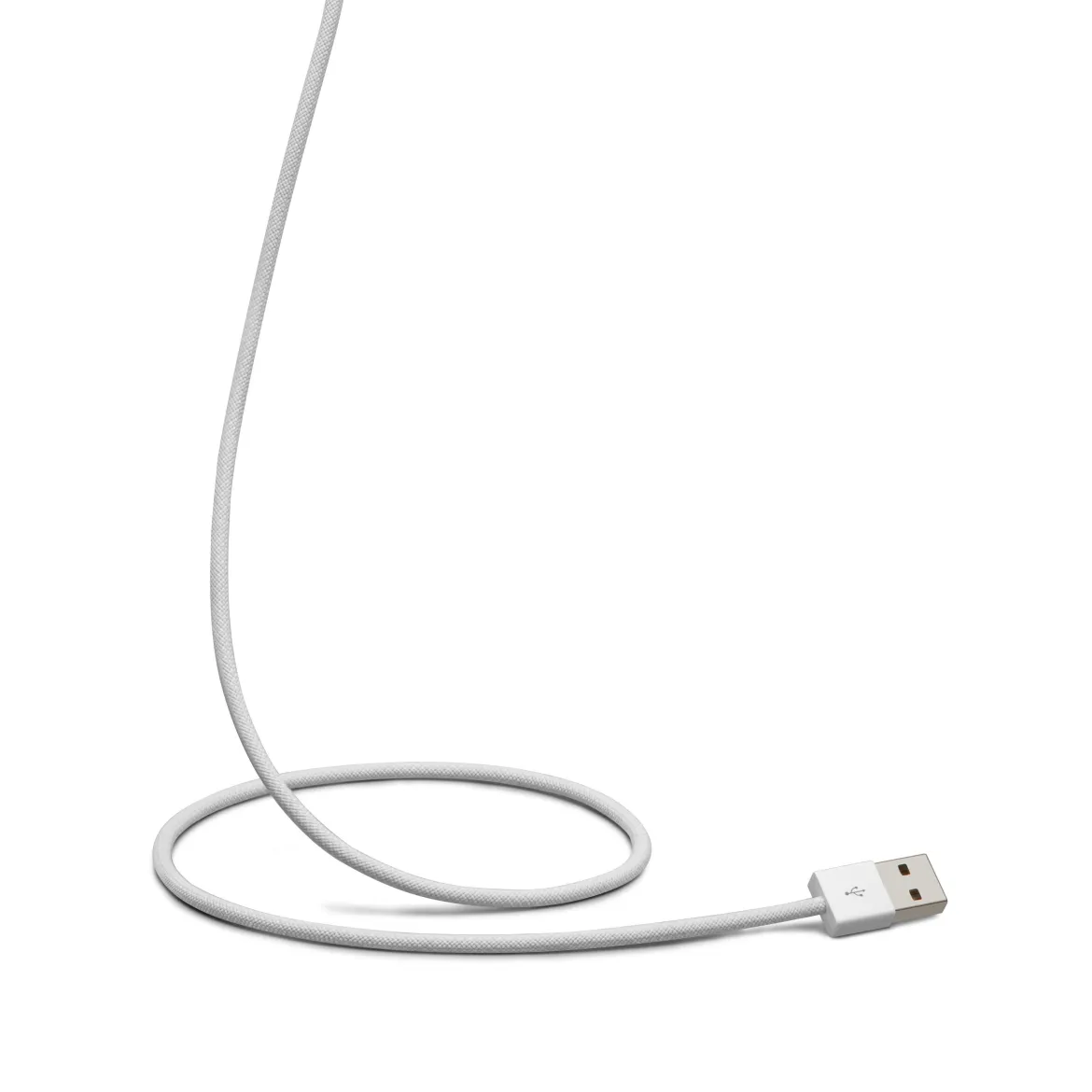 Linocell Flettet USB-A til USB-C 2.0-kabel - Hvid - 0,5 m