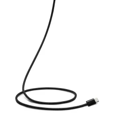 Linocell Flettet USB-A til USB-C 2.0-kabel - Sort - 2 m