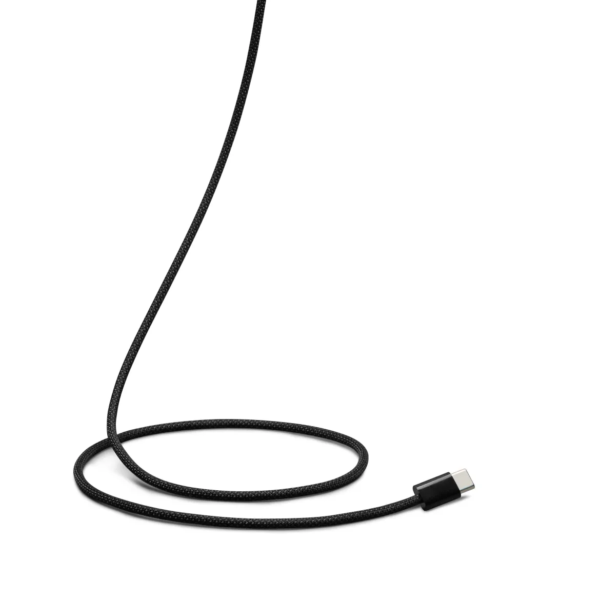 Linocell Flettet USB-A til USB-C 2.0-kabel - Sort - 1 m