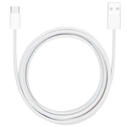 Linocell Flettet USB-A til USB-C 2.0-kabel - Hvid - 2 m