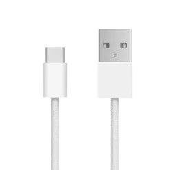 Linocell Flettet USB-A til USB-C 2.0-kabel - Hvid - 2 m
