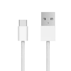 Linocell Flettet USB-A til USB-C 2.0-kabel - Hvid - 1 m
