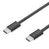 Linocell Flettet USB-C 2.0-kabel - 240 W - Sort - 2 m