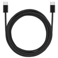 Linocell Flettet USB-C 2.0-kabel - 240 W - Sort - 2 m