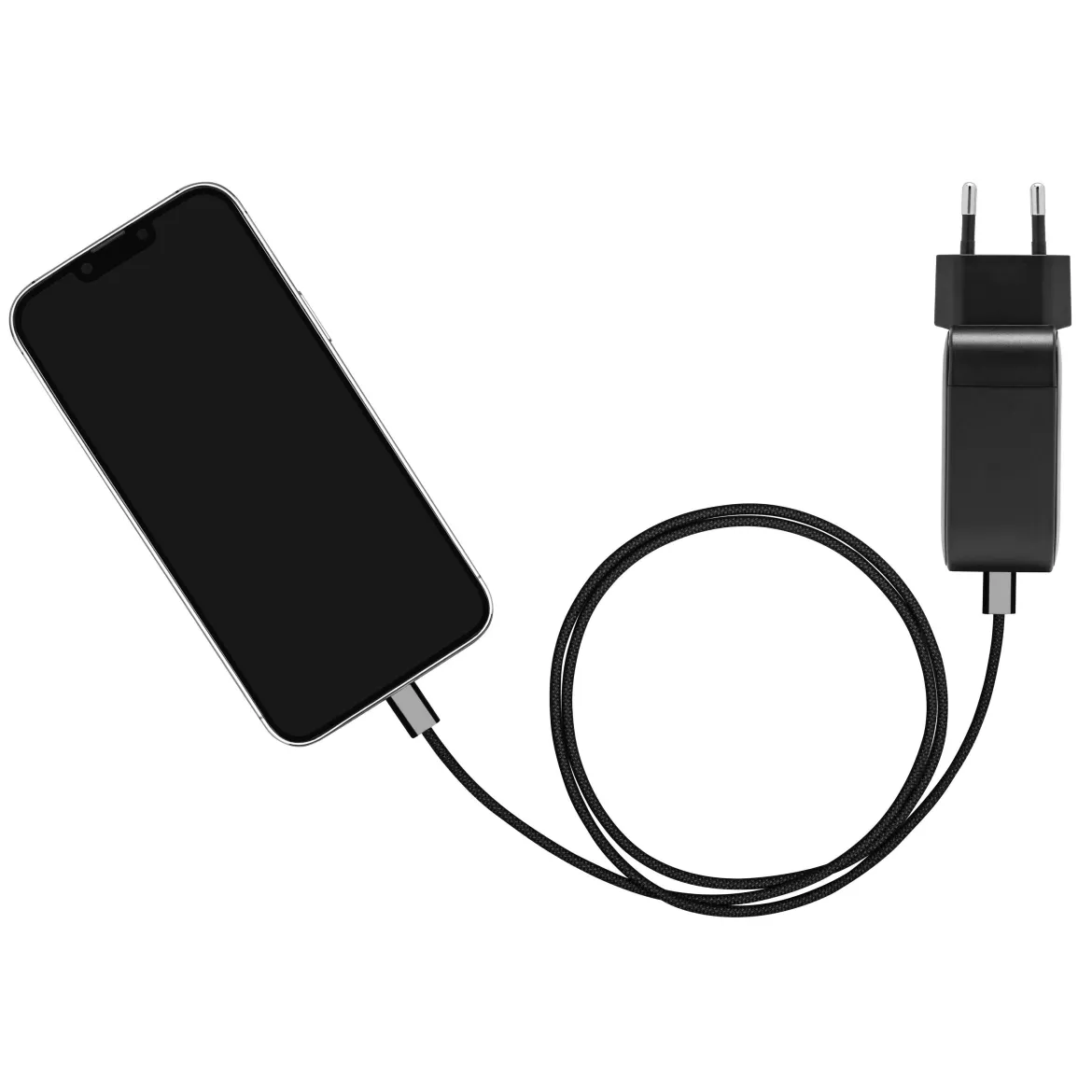 Linocell Flettet USB-C 2.0-kabel - 240 W - Sort - 2 m