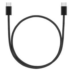 Linocell Flettet USB-C 2.0-kabel - 60 W - Sort - 0,5 m