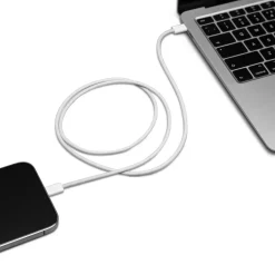Linocell Flettet USB-C 2.0-kabel - 240 W - Hvid - 2 m