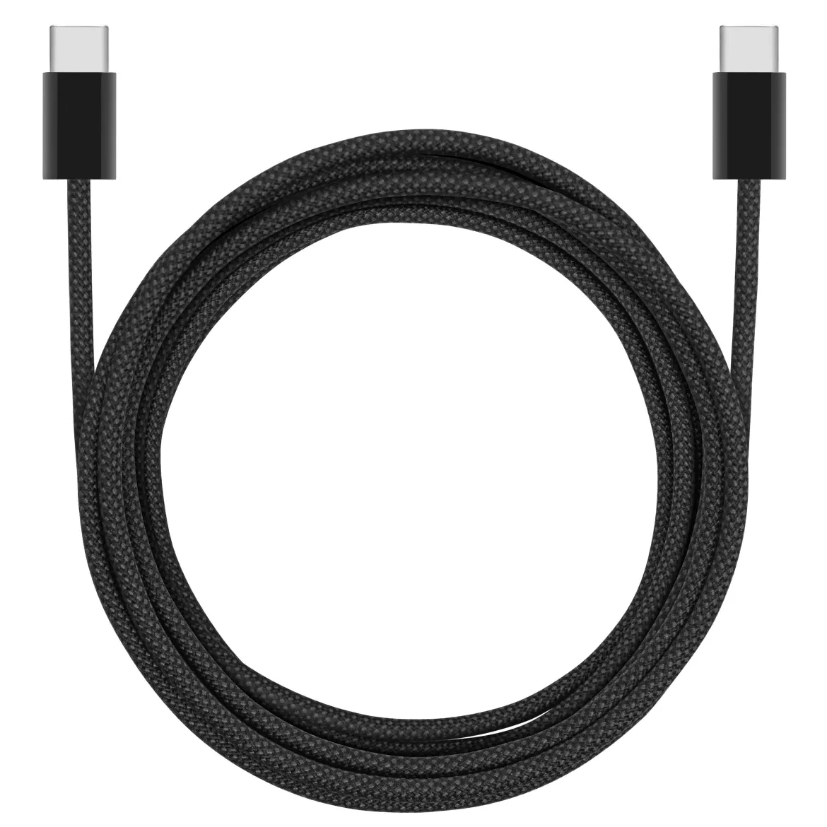 Linocell Flettet USB-C 2.0-kabel - 240 W - Sort - 1 m