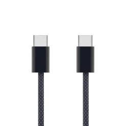 Linocell Flettet USB-C 2.0-kabel - 240 W - Sort - 1 m