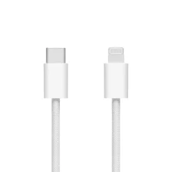 Linocell Flettet USB-C til Lightning-kabel - MFi - Hvid - 1 m