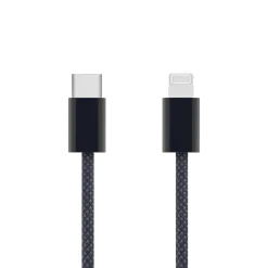 Linocell Flettet USB-C til Lightning-kabel - MFi - Sort - 2 m