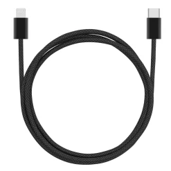 Linocell Flettet USB-C til Lightning-kabel - MFi - Sort - 1 m