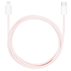 Linocell Flettet USB-C til Lightning-kabel - MFi - Lyserød - 1 m