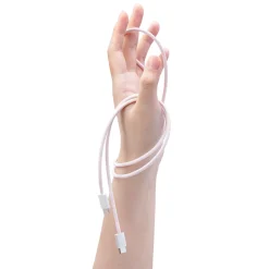 Linocell Flettet USB-C til Lightning-kabel - MFi - Lyserød - 0,5 m